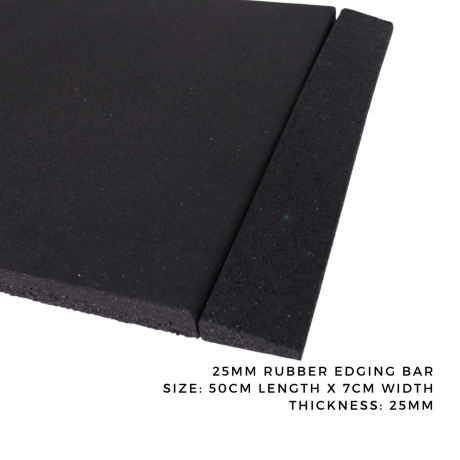 Thanh Bo Viền Cao Su 25mm Cho Gạch Cao Su | Nẹp Viền An Toàn Giá Tốt Cho Sàn Gym DIY
