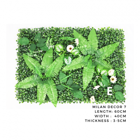 Tấm Cỏ Nhân Tạo Treo Tường Milan Decor 7 Kèm Hoa [60x40cm]