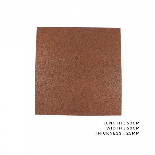 Thảm Cao Su Sân Chơi Màu đỏ nâu 25mm Cao Cấp Chống Trượt Cho Trẻ Em | Playmat Standard 25