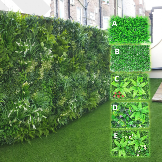 Tấm Cỏ Nhân Tạo Ốp Tường Milan Dạng Chữ Nhật [60x40cm]